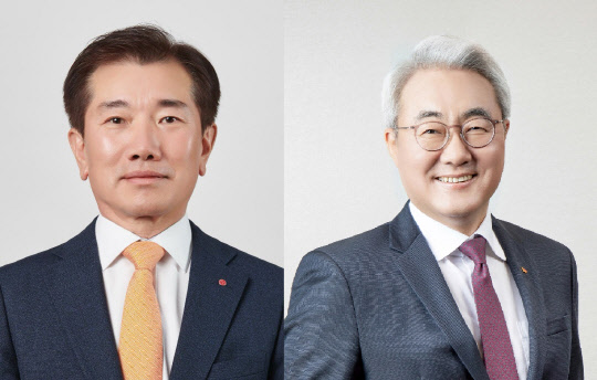 김종현(왼쪽) LG에너지솔루션 사장과 김준 SK이노베이션 사장. <각사 제공>